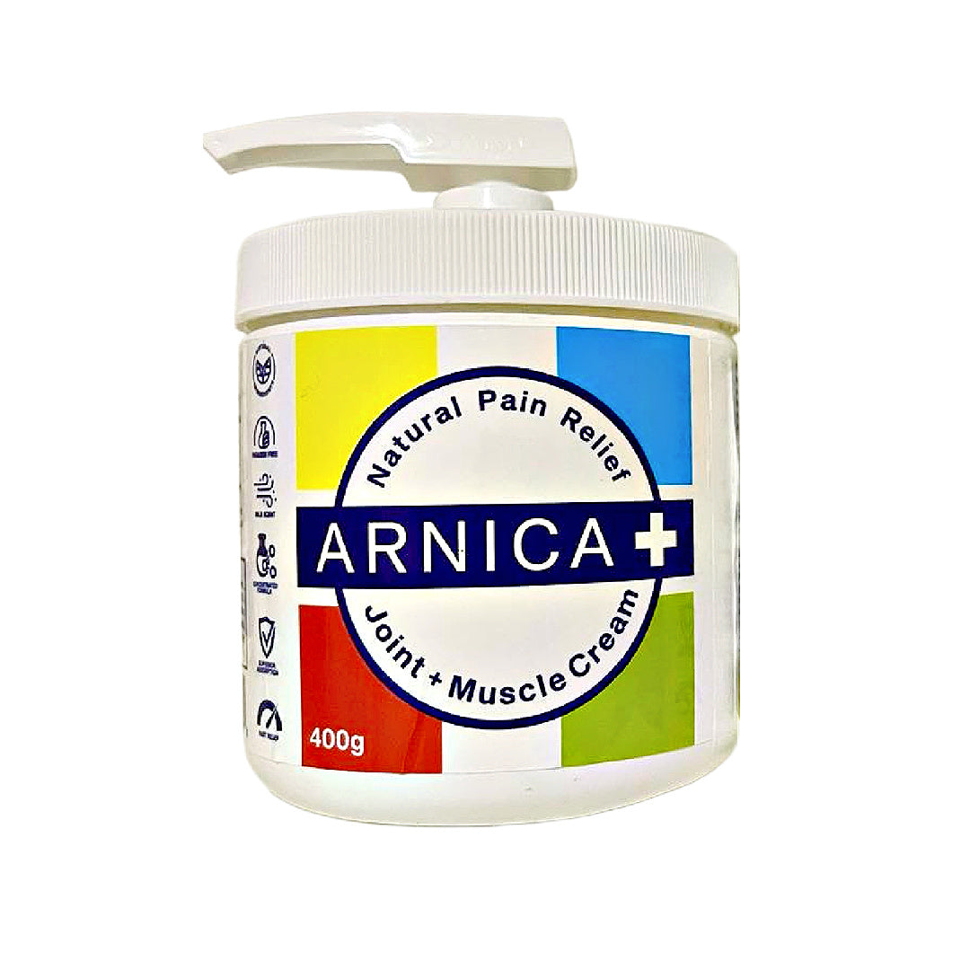 ARNICA+ Plus Relief 400g tub with pump - Natural Pain Cream for Joint and Muscle Pain