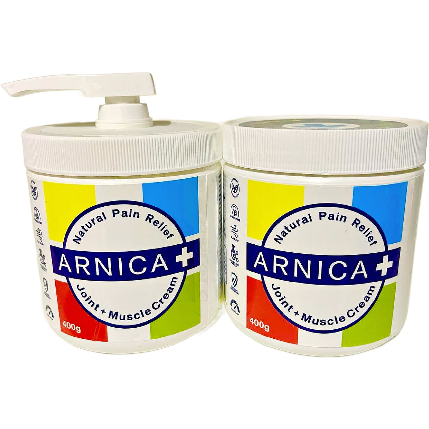 ARNICA+ Plus Relief 400g tub with pump - Natural Pain Cream for Joint and Muscle Pain