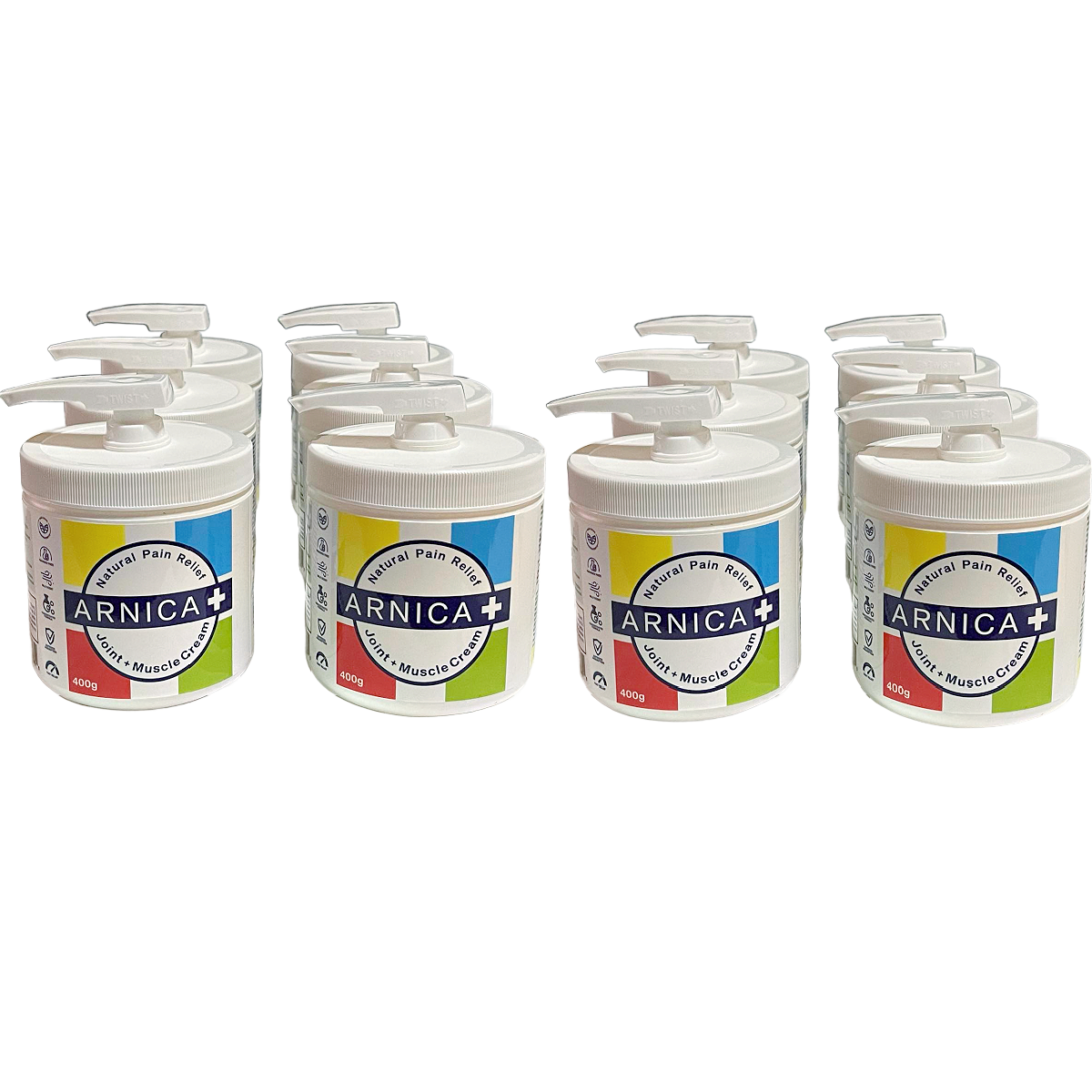 ARNICA+ Plus Relief 400g tub with pump - Natural Pain Cream for Joint and Muscle Pain