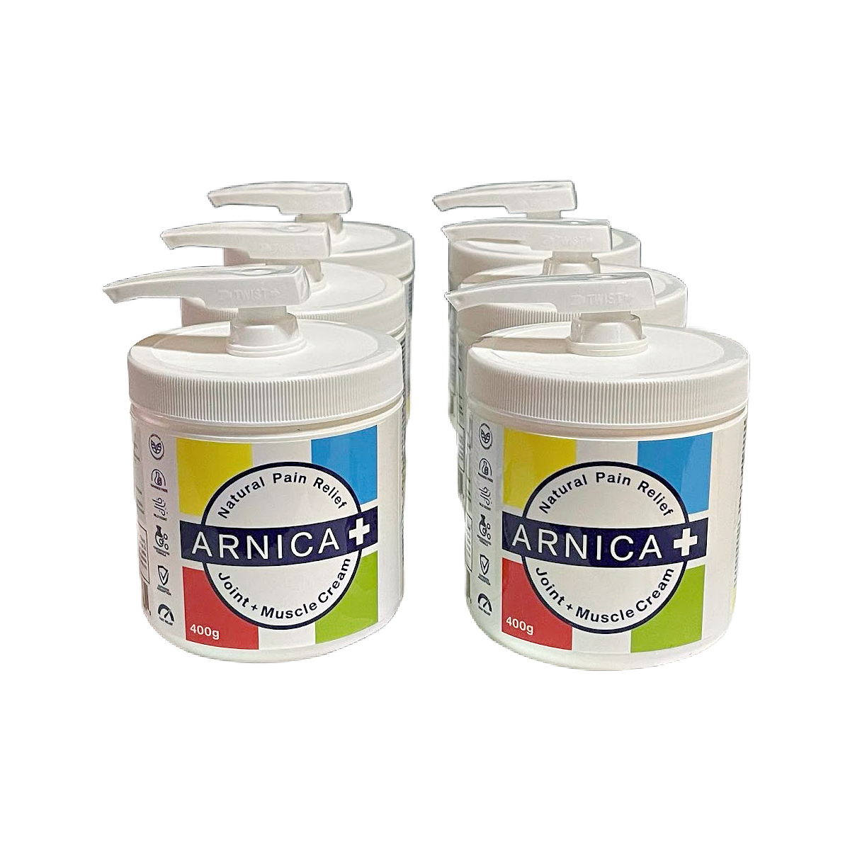 ARNICA+ Plus Relief 400g tub with pump - Natural Pain Cream for Joint and Muscle Pain